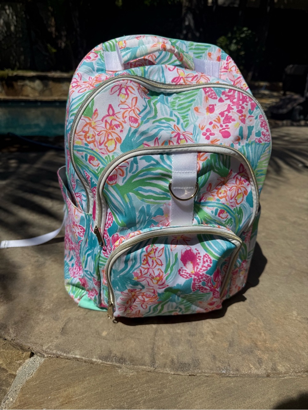 POTTERY BARN KiDS LILY PULITZER Tropical Floral Backpack in Teal & Pink